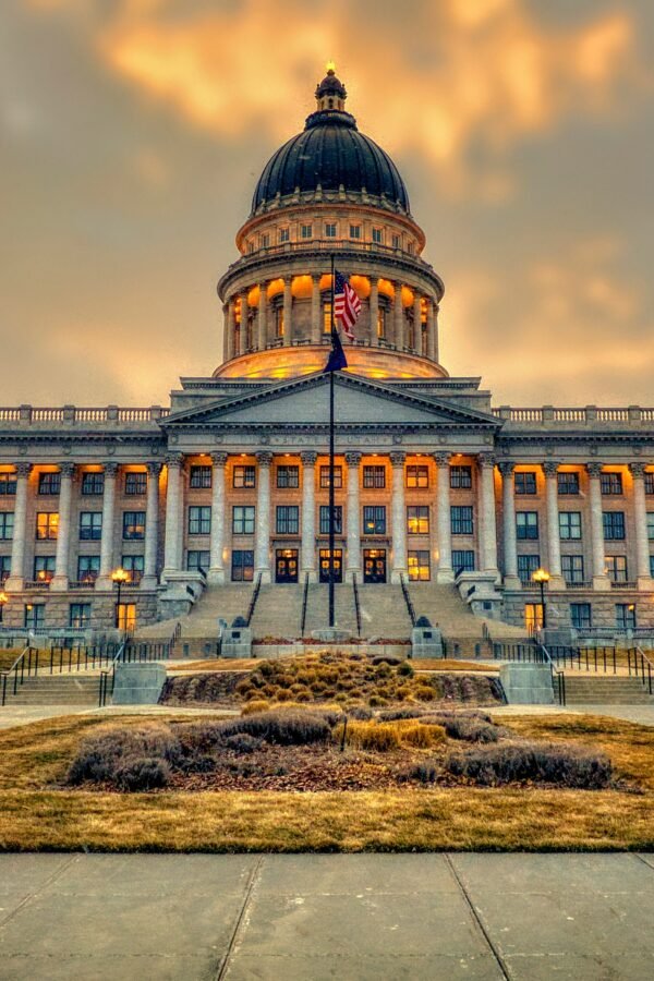 Utah State Capitol Building in Salt Lake City Sunrise - Canvas Print, Art, Slc Print | Photo Paper Framed Metal