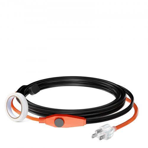 VEVOR Pipe Heating Cable, 3FT 7W/FT Heat Tape for Pipes with Built-in Thermostat, Water Pipe Heat Cable Protects PVC Hose, Metal and Plastic Pipe from Freezing
