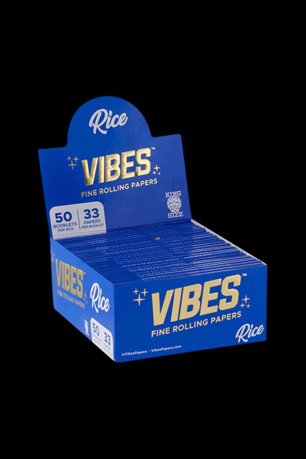 VIBES King Size Slim Rolling Papers Box - 50 Pack
