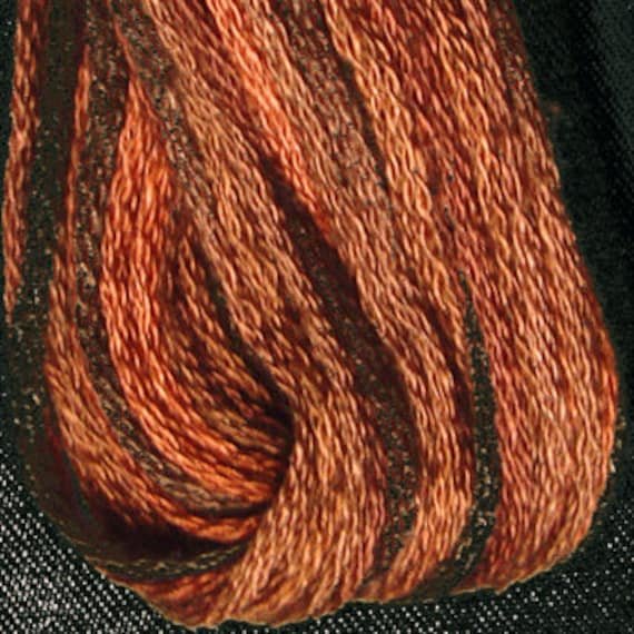 Valdani, 6 Strand Cotton Floss, M90, Chocolate Brownies, Embroidery Variegated Hand Dyed Wool Applique, Punch Needle