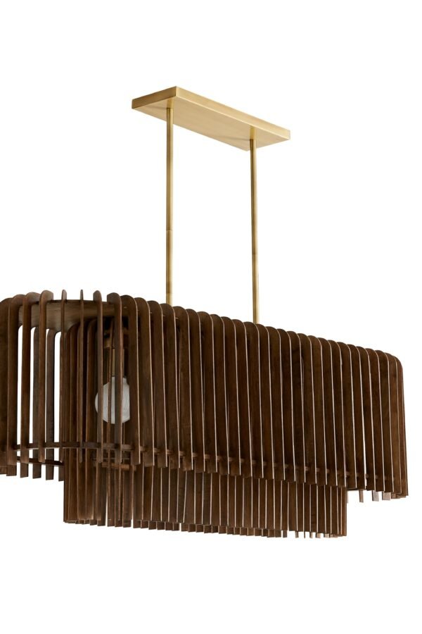 Valencia Dark Walnut Plywood Chandelier
