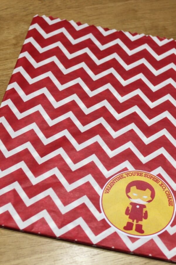 Valentines Day Favor Bag, Valentines Treat Superhero Favor, Classroom Treat, Prepackaged