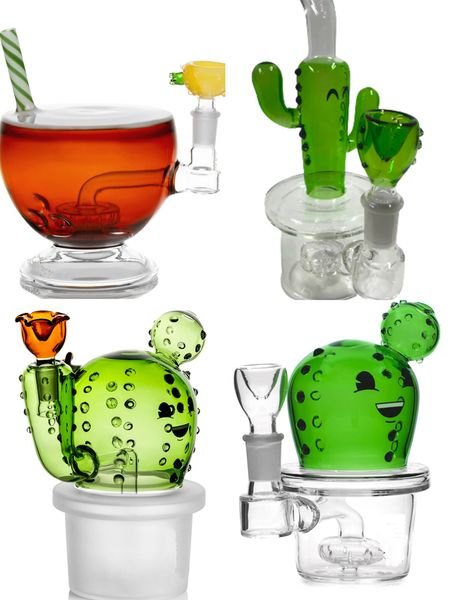 Vintage Cute Glass Bong Water Hookah Smoking Pipes With Bowl Original Glass Factory direct sale can put customer logo by DHL UPS
