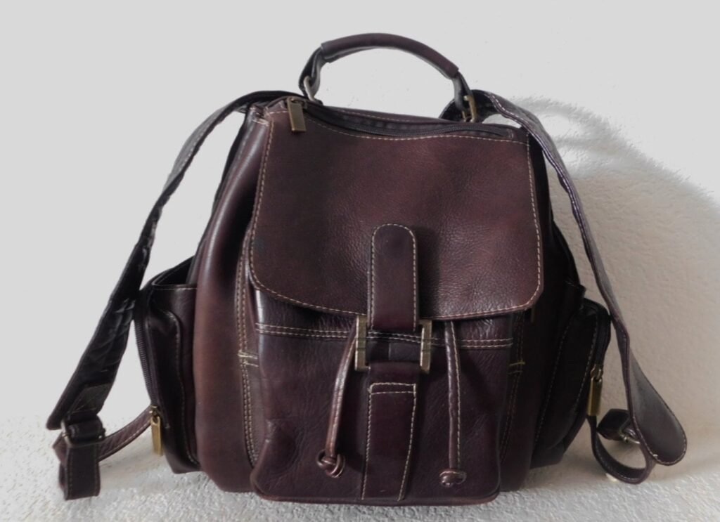 Vintage Lw Genuine Leather Backpack/Made in Columbia Backpack/Chocolate Thick & Soft Sturdy Backpack