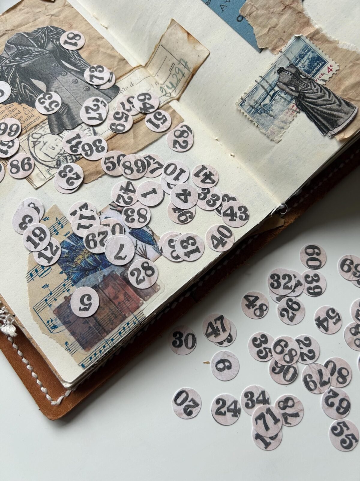 Vintage Style Mini Paper Numbers Scrapbook Journal Kit | 1/2"