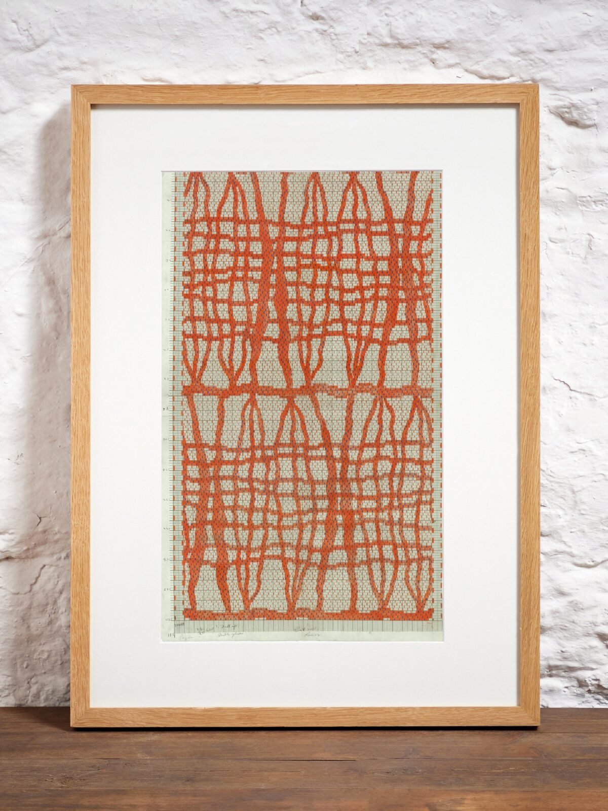 Vintage Textile Art Print Red Woven Fabric Pattern | Limited Edition
