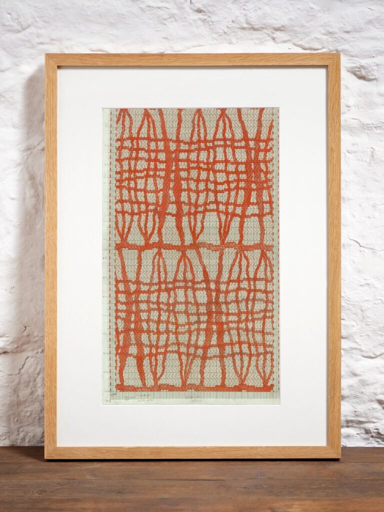 Vintage Textile Art Print Red Woven Fabric Pattern | Limited Edition