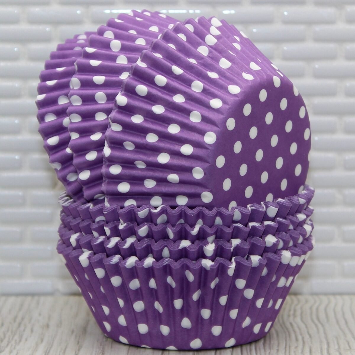 Violet Polka Dot Cupcake Liners | Qty 45 Baking Cups, Papers, Wrappers