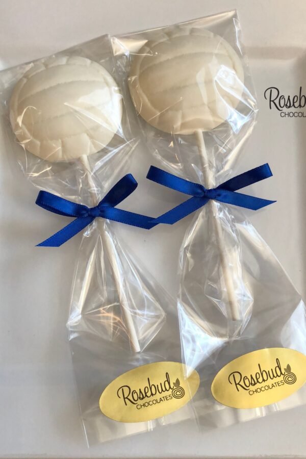 Volleyball White Chocolate Lollipops Party Favors, Sports Banquet | Set Of 12