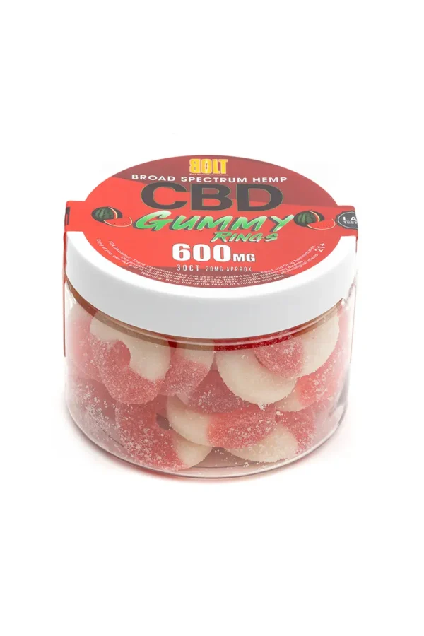 Watermelon Bolt CBD Gummy Rings 600mg 30ct