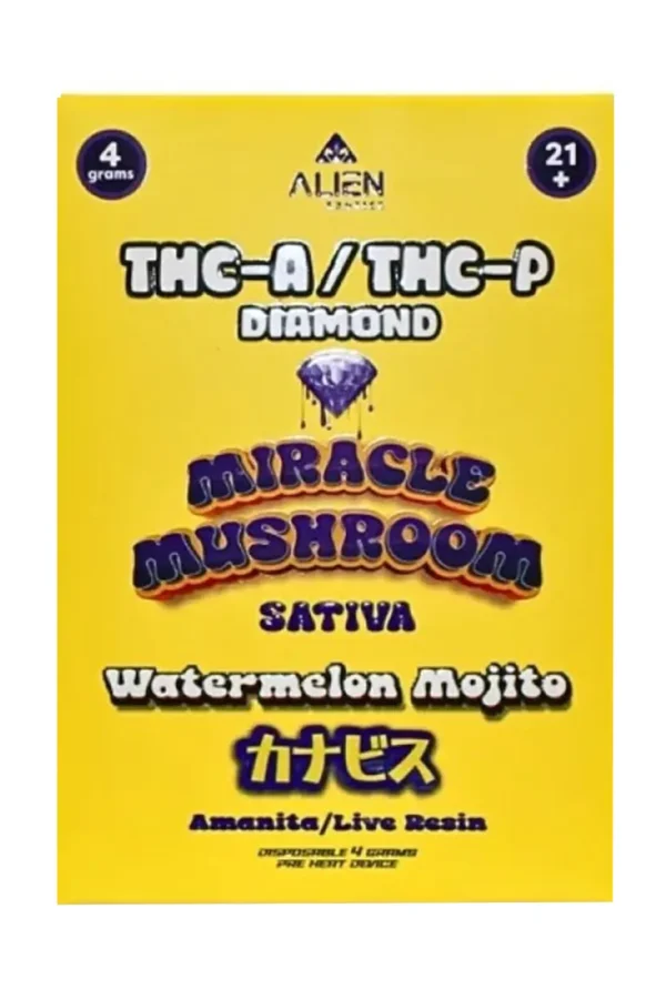 Watermelon Mojito Alien Exotics Miracle Mushroom THC-A x THC-P Blend Disposable Vape 4G