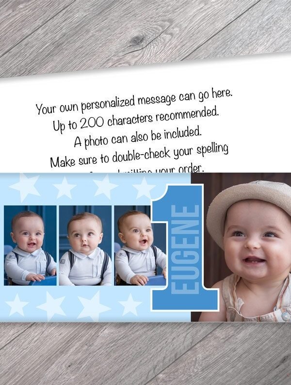 We Print - 4 Photo Boy Birthday Candy Bar Wrappers 1st Birthday, Any Age, Chocolate Party Favors Set Of 12