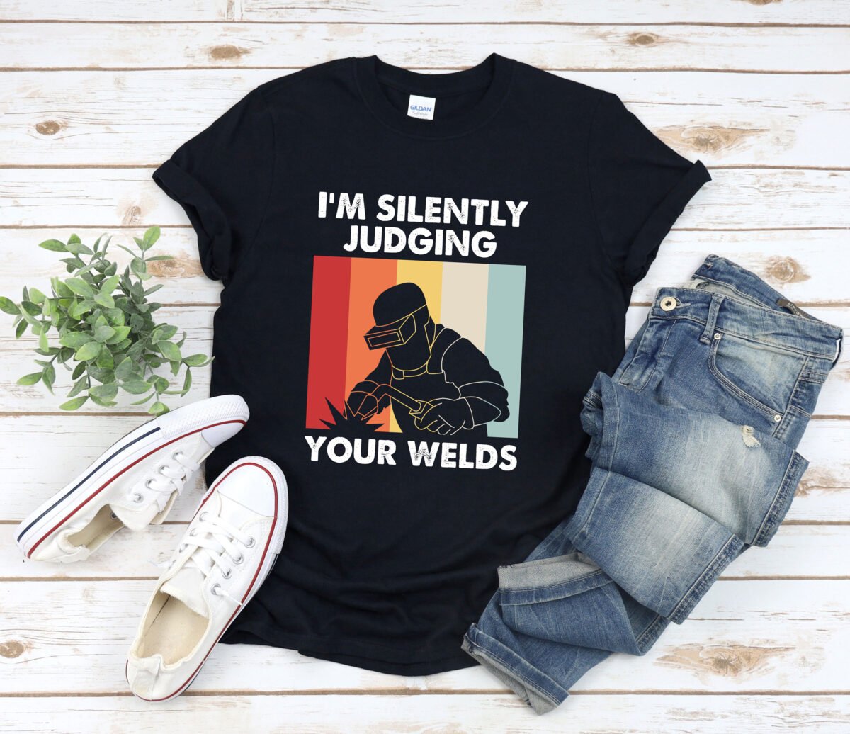 Welder Shirt, Im Silently Judging Your Weld, Funny Welding Fathers Day Gift, Vintage