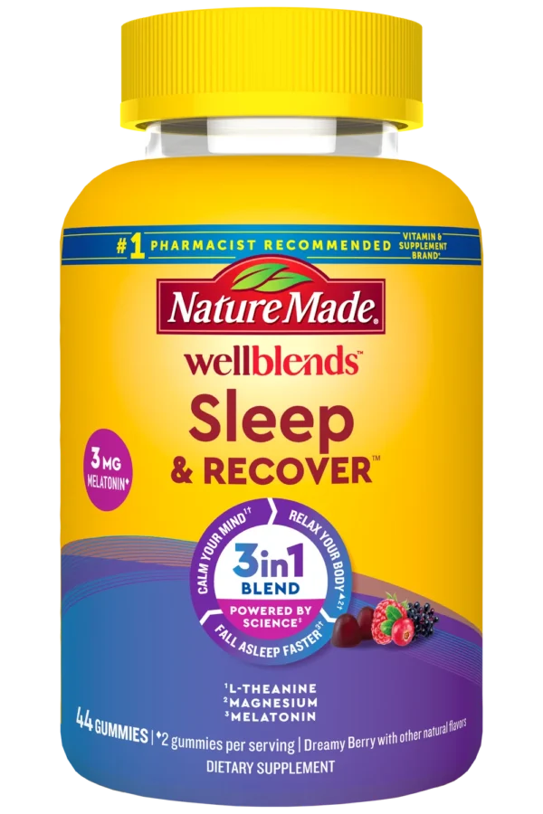 Wellblends Sleep & Recover Gummies | Nature Made Sleep Aid Supplement | 44 Count