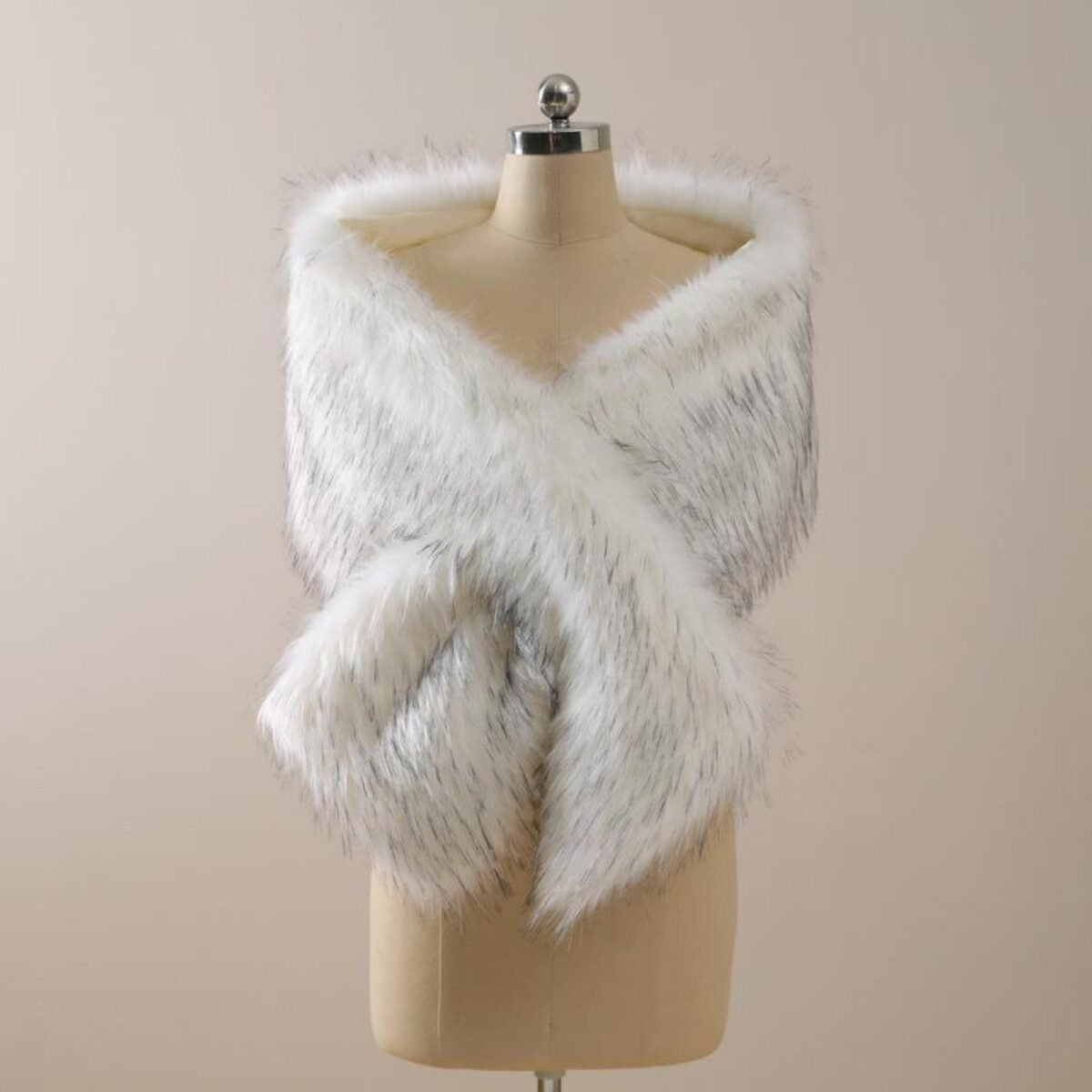 White Black Fur Wrap Wedding Shawl Faux Bolero Ivory Shrug Bridal Stole Winter Bridesmaid Cape Ivory