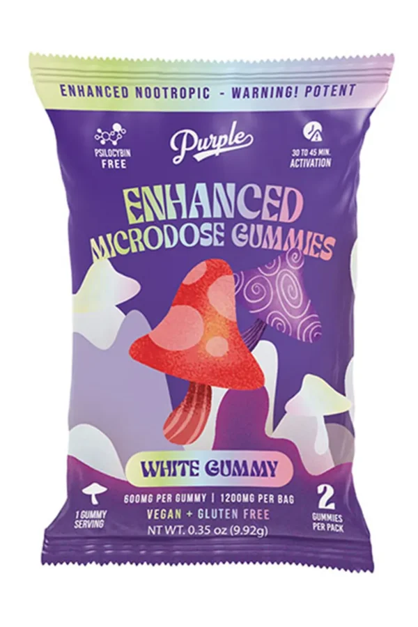 White Gummy Purple Magic Enhanced Microdose Mushroom Gummies 2ct