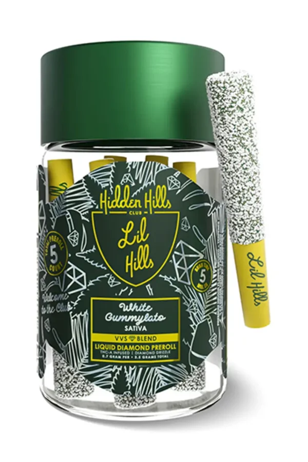 White Gummylato Hidden Hills Lil Hills VVS Liquid Diamond Pre Rolls 3.5G