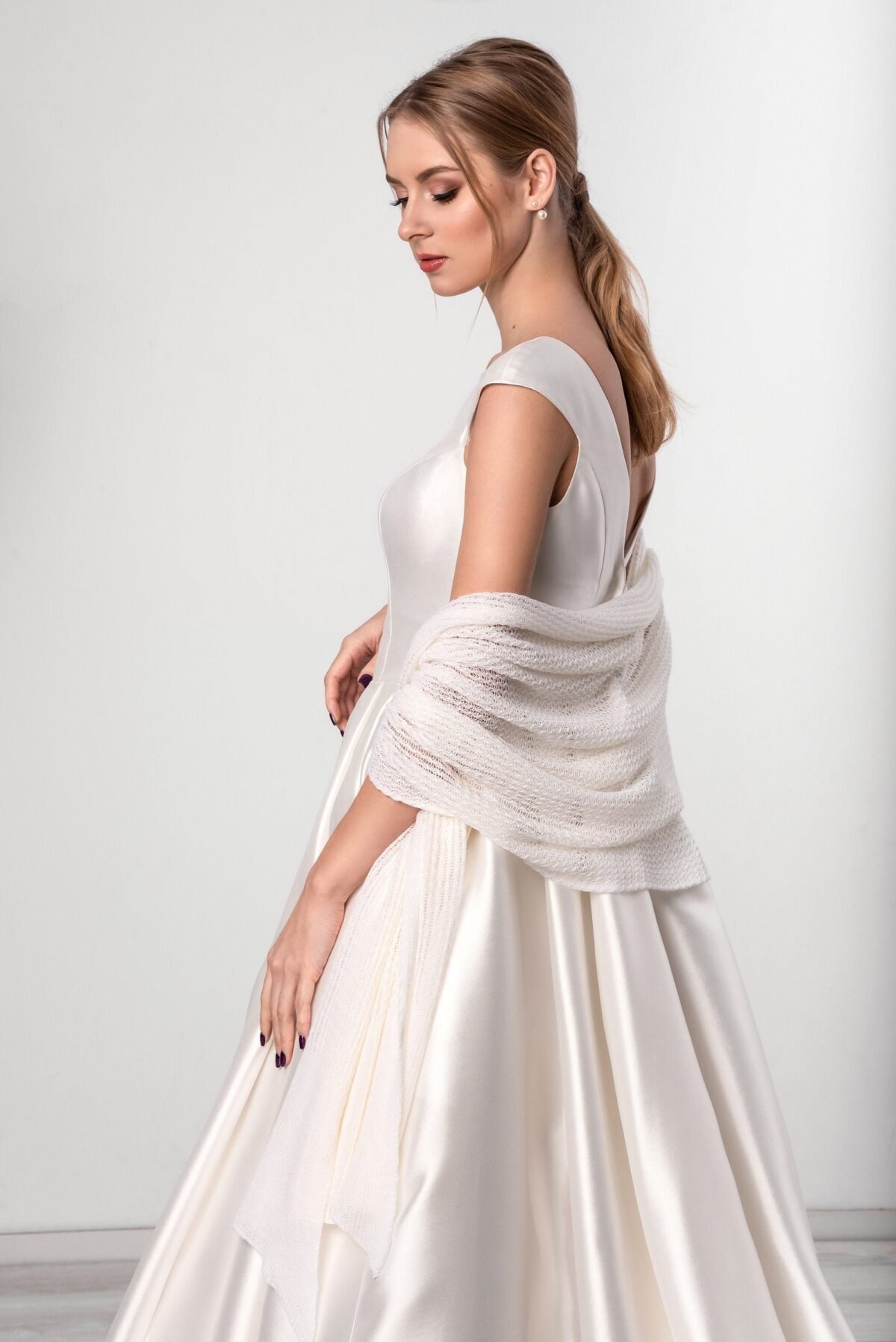 White Merino Wool Wedding Laces Shawl White Wrap