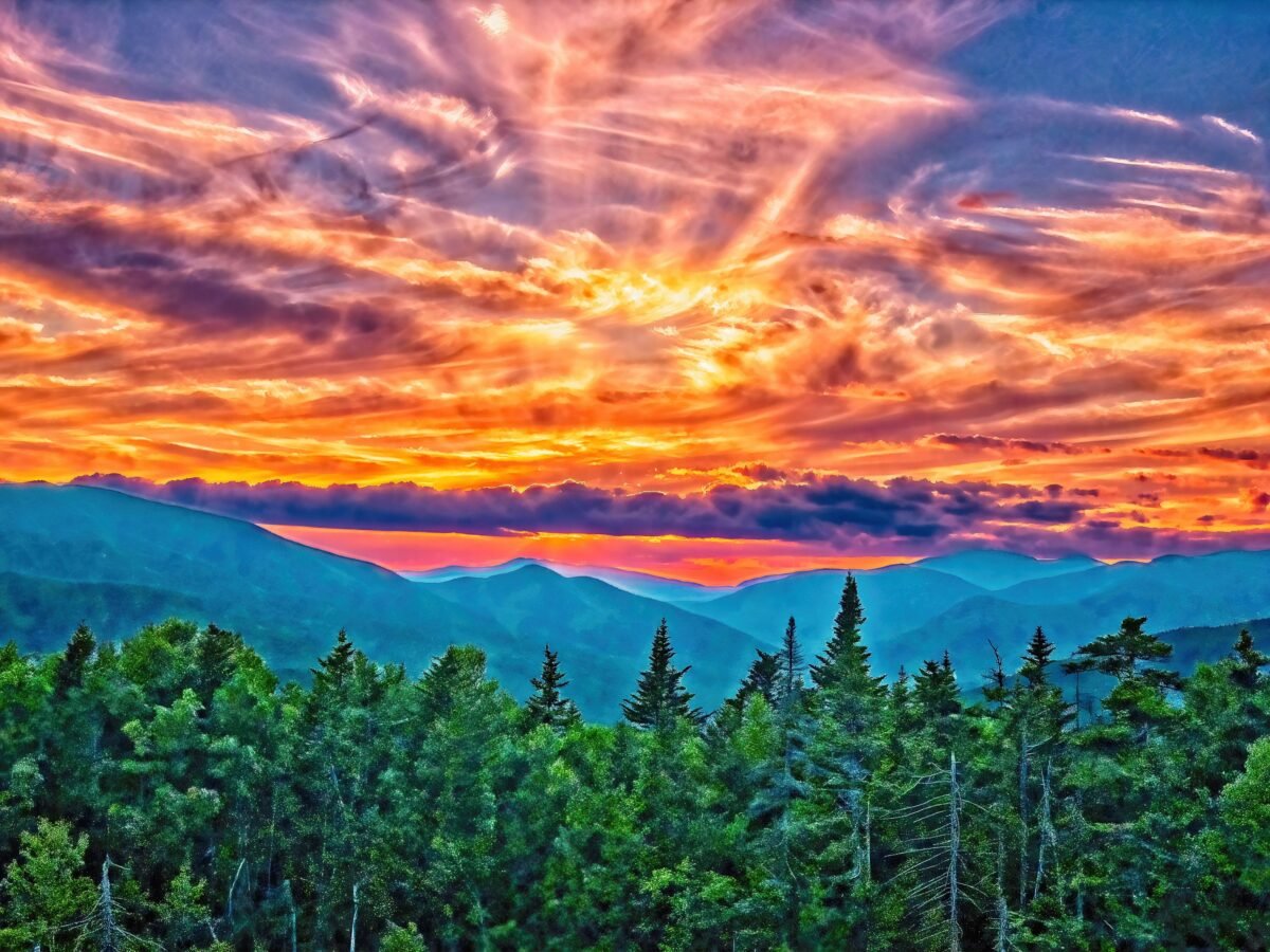 White Mountains Sunset in New Hampshire Canvas Print - Nh Landscape Photo | Paper Framed Metal