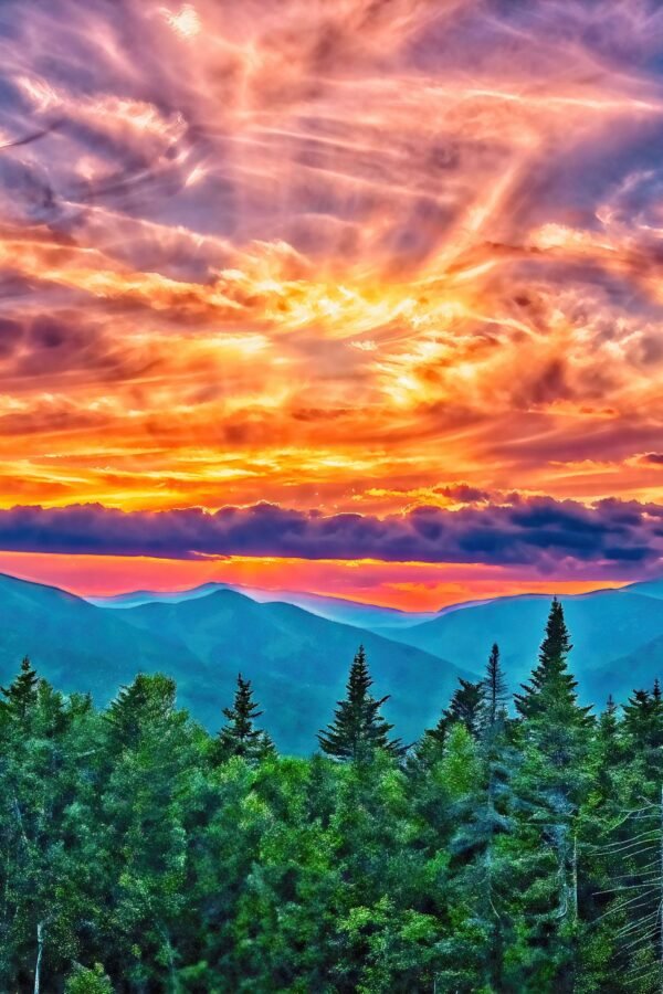 White Mountains Sunset in New Hampshire Canvas Print - Nh Landscape Photo | Paper Framed Metal