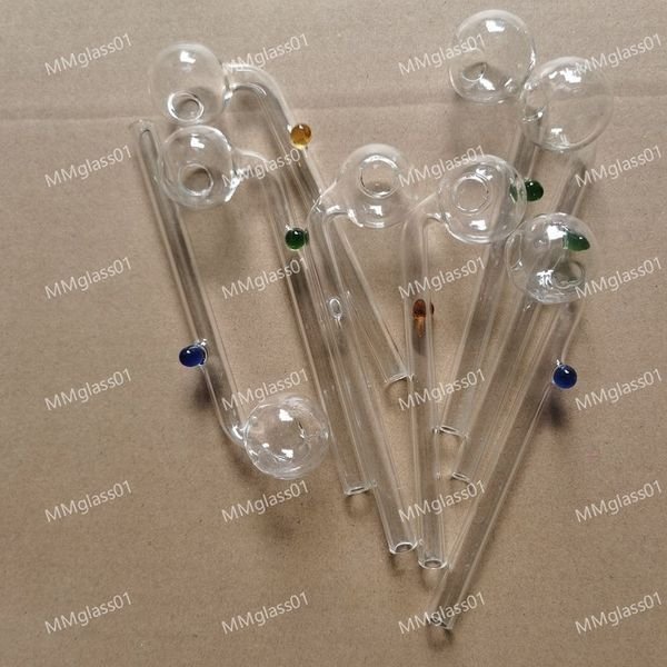 Wholesale 20pcs Pyrex Glass Oil Burner Pipe,14cm Curved Bent Hand Tube Water Smoking Pipe,no logo
