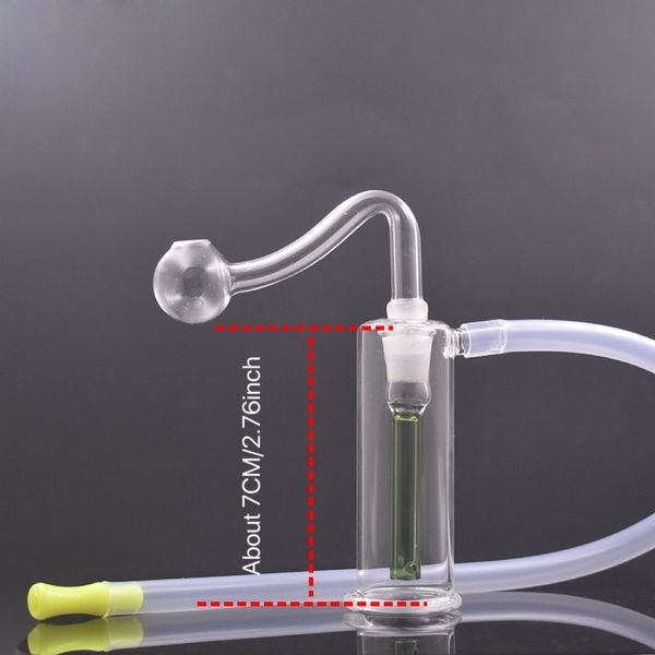 Wholesale Inner Hookah Travel mini colorful Ash Catcher Small Bubbler water dab rig bongs pipe with 10mm male glass oil burner bowl