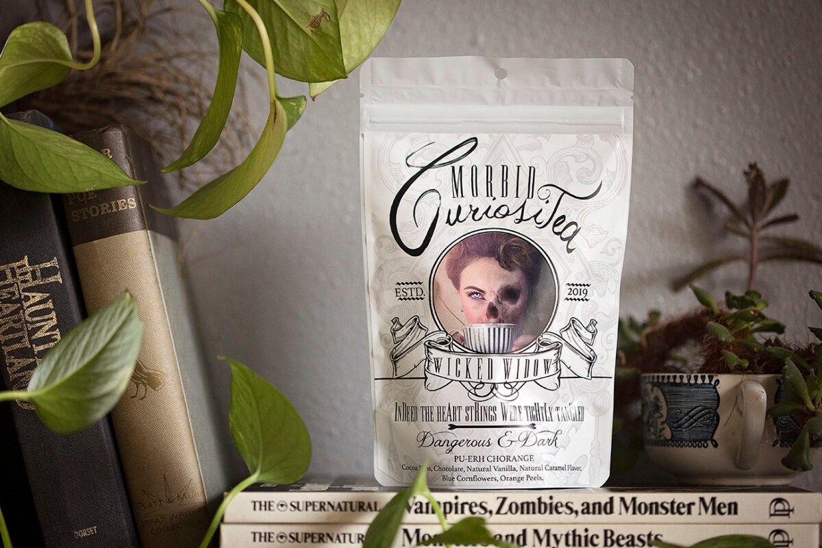 Wicked Widow - Pu-Erh Chorange Tea | Small Batch Loose Leaf Teas By Morbid Curiositea Cocoa Nib Chocolate Vanilla Caramel Orange