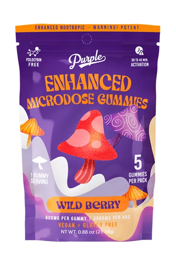 Wild Berry Purple Organics Mushroom Enhanced Microdose Gummies 5ct