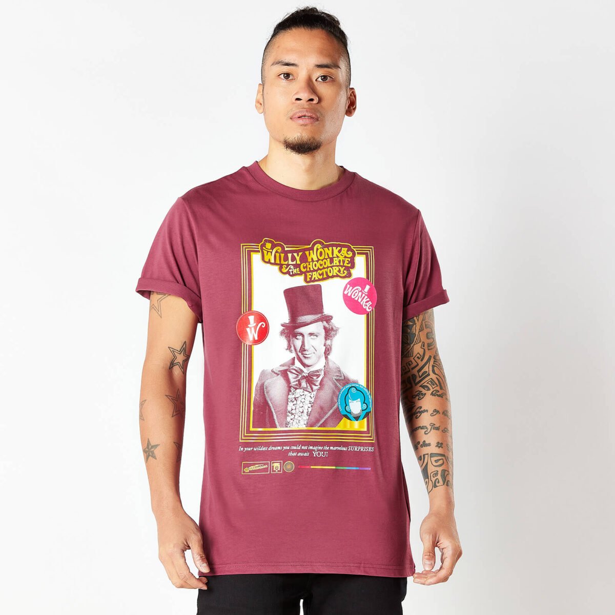 Willy Wonka & The Chocolate Factory Retro Cover Unisex T-Shirt - Burgundy - S