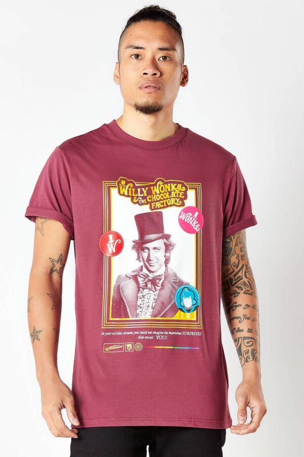 Willy Wonka & The Chocolate Factory Retro Cover Unisex T-Shirt - Burgundy - XL