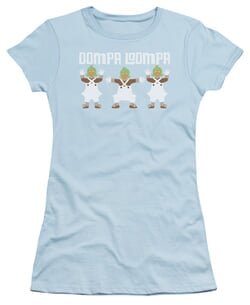 Willy Wonka and The Chocolate Factory Juniors Shirt Oompa Loompa Light Blue T-Shirt