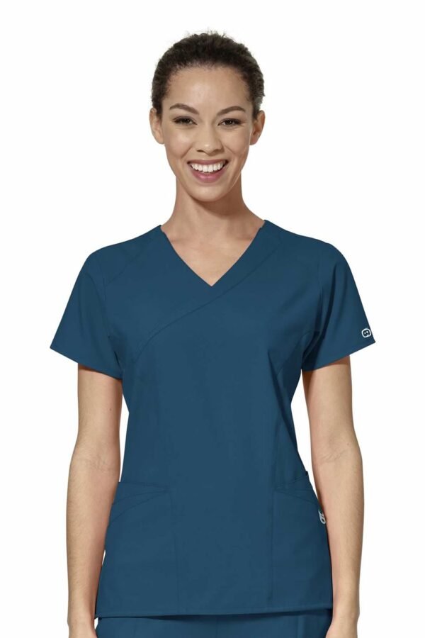 WonderWink 6455 Women's Mock Wrap Top - Caribbean - XXS