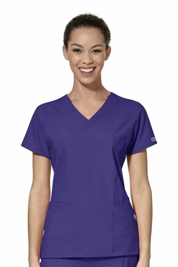 WonderWink 6455 Women's Mock Wrap Top - Grape - 5XL