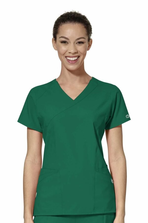 WonderWink 6455 Women's Mock Wrap Top - Hunter - 4XL