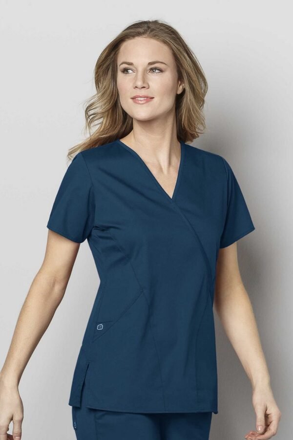 Wonderwink 102 Women's Mock Wrap Top - Caribbean - XL