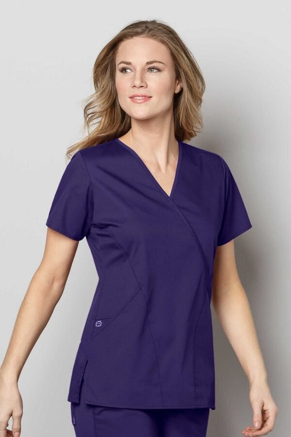Wonderwink 102 Women's Mock Wrap Top - Grape - 2XL