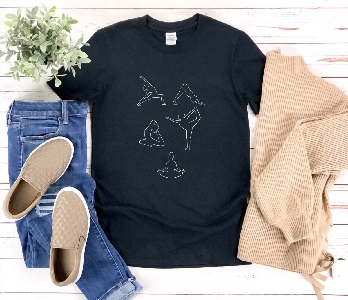 Yoga Shirt, Teacher Poses T-Shirt, Pose Tshirt, Shirt Women, Fitness Trainer, Meditation Workout Shirts