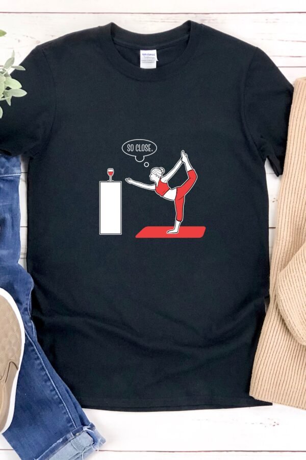 Yoga Shirt Women Funny, Wine, Funny Wine Shirt, Workout Shirts, Exercise Lover Fitness