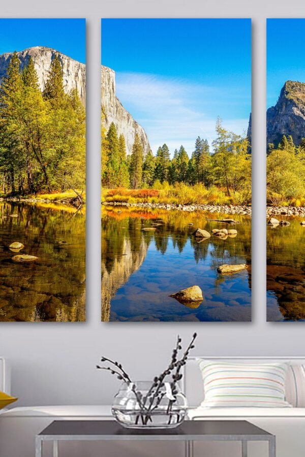 Yosemite National Park Wall Art Landscape Canvas Print. Mountain Valley Trees, Nature Photography - Giclee Home Wall Decor, Interior Design