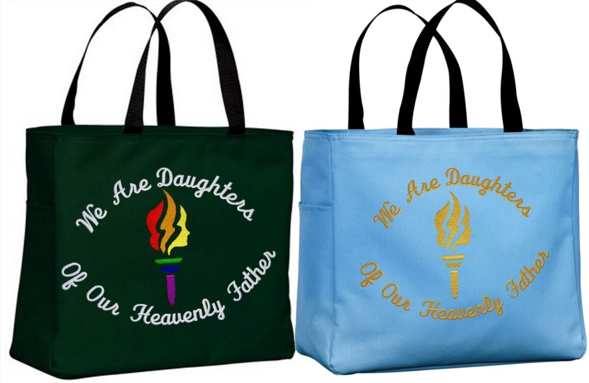 Young Women Embroidered Medium Size Tote Bag