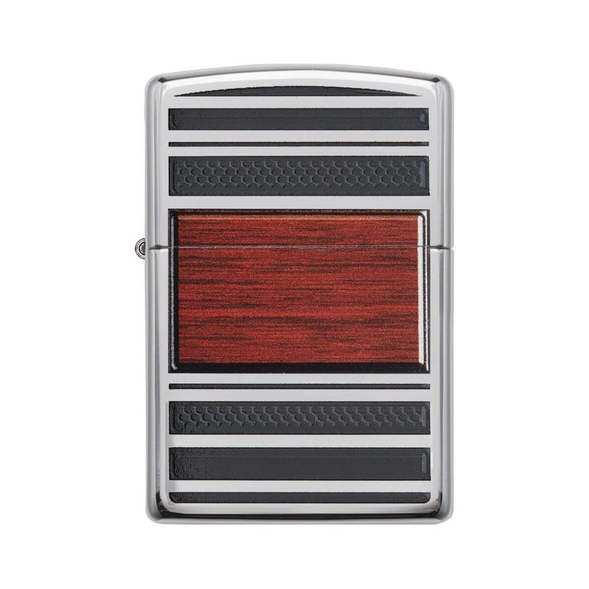 ZIPPO 28676 Windproof Lighter Pipe Wood Design w/Pipe Lighter Insert High Polish Chrome