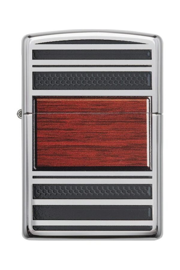 ZIPPO 28676 Windproof Lighter Pipe Wood Design w/Pipe Lighter Insert High Polish Chrome