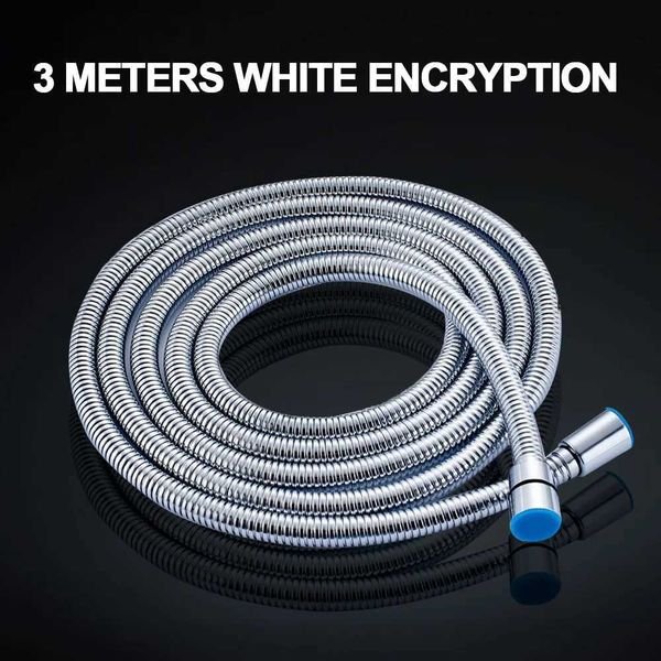 ZhangJi 3 meter Silver High Density Stainless Steel Shower Hose Flexible Water Pipe Common Faucet Hose Bathroom AccessorieCL240801