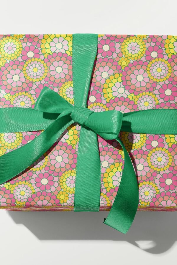 Zinnia Pattern Floral Gift Wrap Baby Shower Wrap, Birthday Wrapping Paper, Botanical Paper By @mydarlin Bk