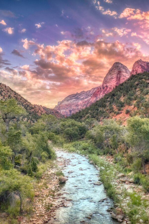 Zion National Park | Sunrise Sky Utah | Art Print, Landscape Art, Photography Canvas Or Metal Office Decor
