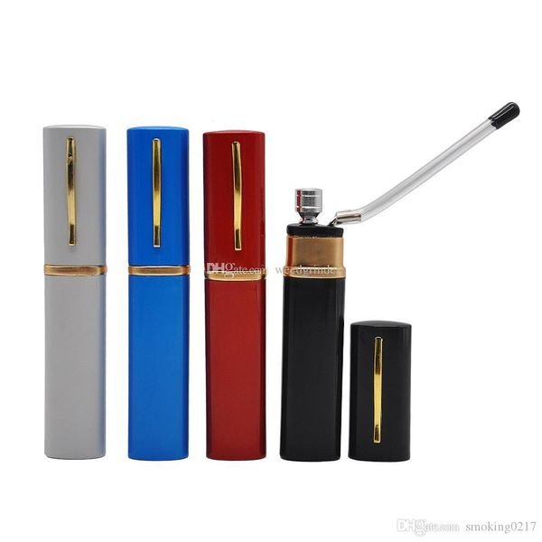 colorful Pocket protable mini creative pen style metal water tobacco pipe shisha hookah water tobacco smoking bong