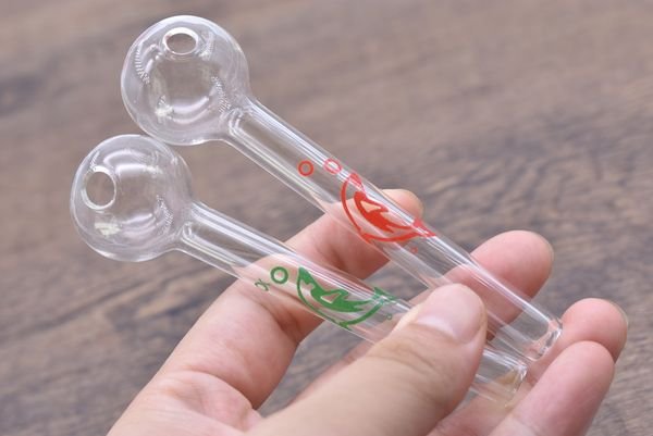 colorful Pyrex Thick Dolphin Glass Oil Burner Glass Tube Oil Burning Pipe somking pipes water pipes free shipping