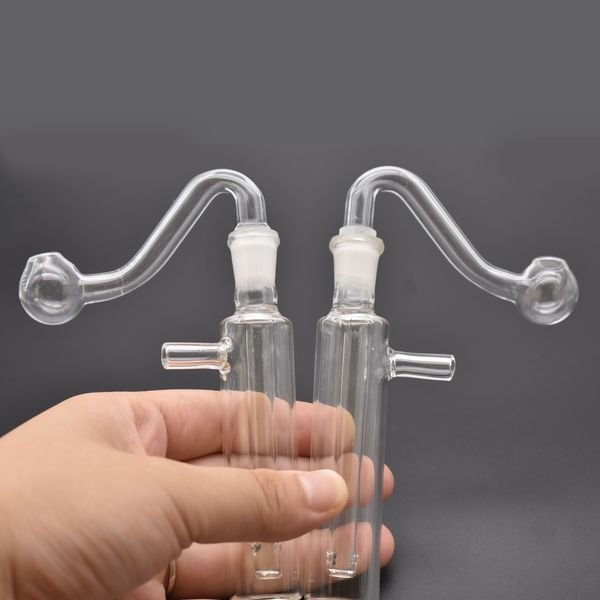 glass water pipe mini glass bong recycler oil rig with 10MM MALE OIL BURNER PIPE for smoking with hose