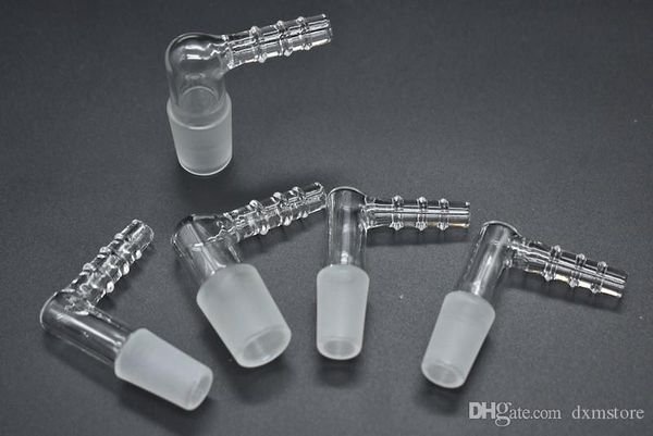 high quality Glass Vapor Whip Adapter 14mm 18mm Male or Female Large Hose Vaporizer Glass Adapter drop down adapter for oil rig bong