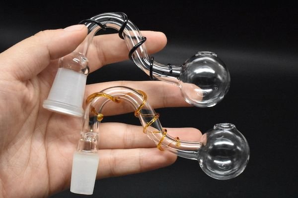 high quality pyrex thick glass oil burner pipe glass smoking pipes 14mm 18mm male female bubbler oil burner for bubbler water pipes bong